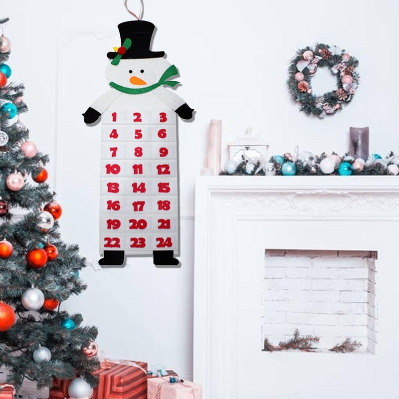 woobles Christmas Felt Advent Calendar,Santa Advent Calendar with 24 Days Pockets | Reusable Hanging Christmas Decorations for Kids Girls Boys, Red - Image 3